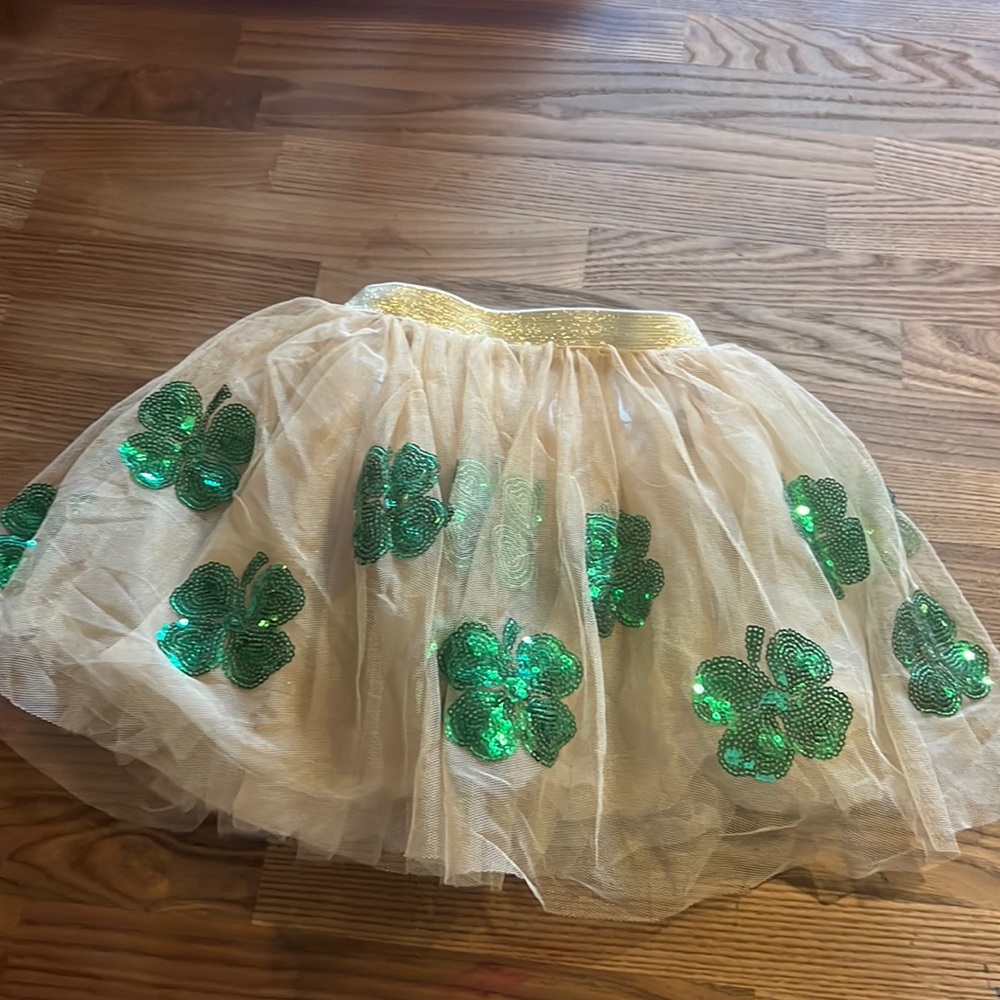 Toddler shamrock tulle skirt